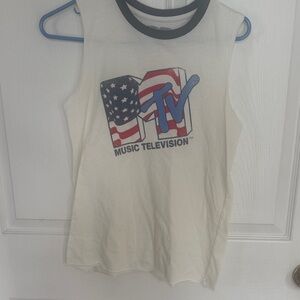 MTV red, white and blue Logo Tee